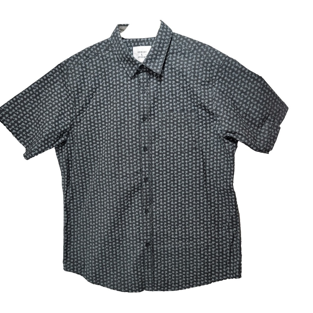 Bowery and Broome Floral Button Up Shirt Mens XL Short Sleeve Office Work Preppy
